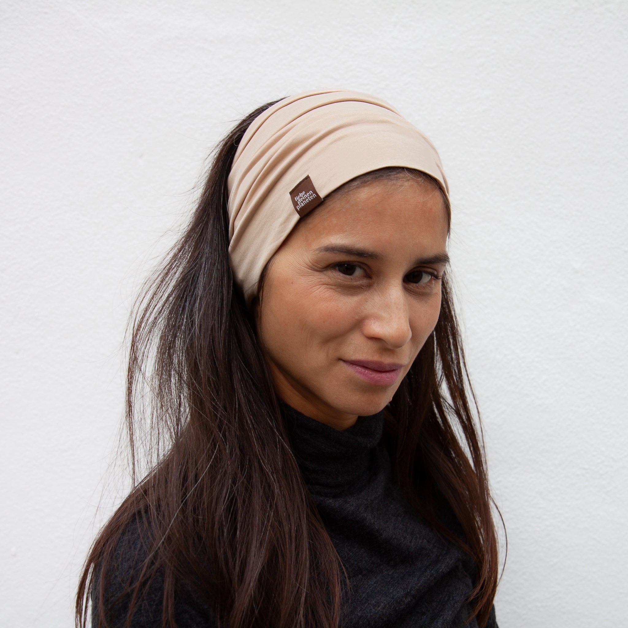Breites Stirnband Basic sand