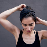 Breites Stirnband Basic schwarz