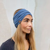 Breites Stirnband Basic / smokey blue
