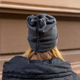 Loopeanie 2in1 Mütze & Schlauchschal | Bio-Baumwolle anthrazit