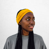 Breites Stirnband Basic senf