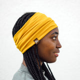 Breites Stirnband Basic senf