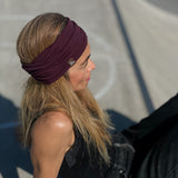 Breites Stirnband Basic wine