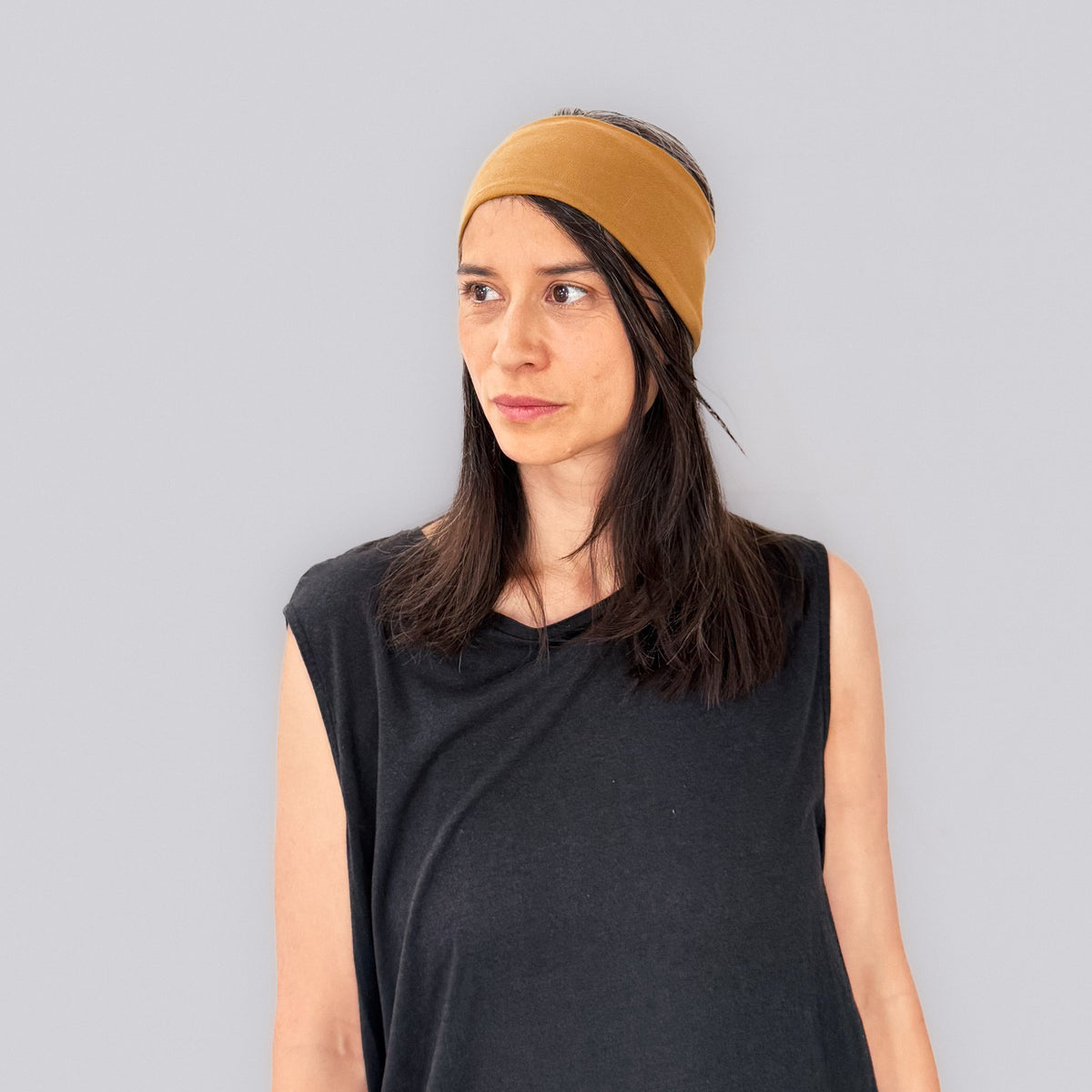 Stirnband Basic aus Bio Bauumwoll Jersey Mix in caramel und weiteren Farben