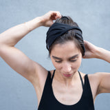 Breites Stirnband Basic / schwarz