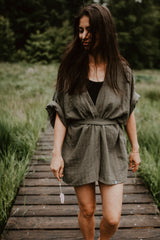 🌱 Organic Kimono Haori mud green 🤎 💚