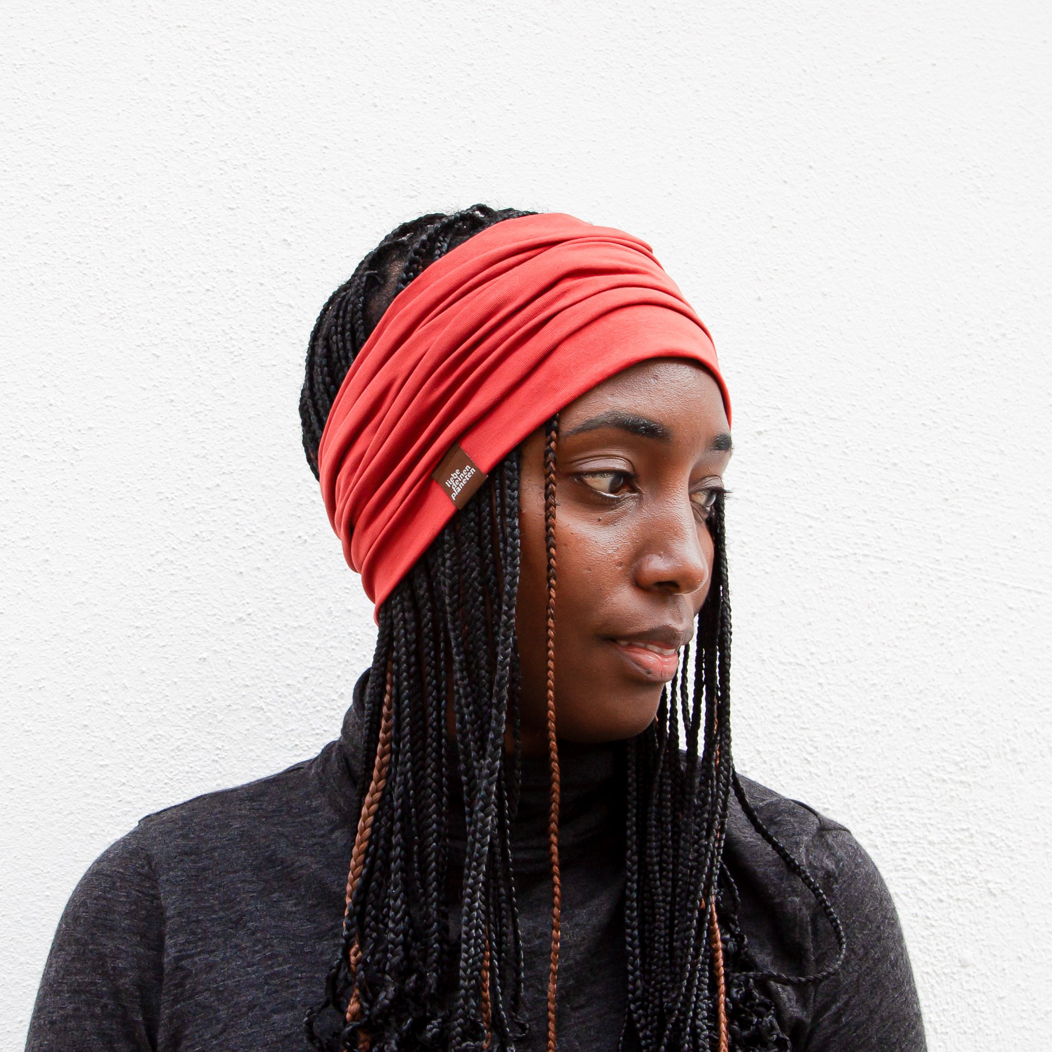 Breites Stirnband Basic I bold rust