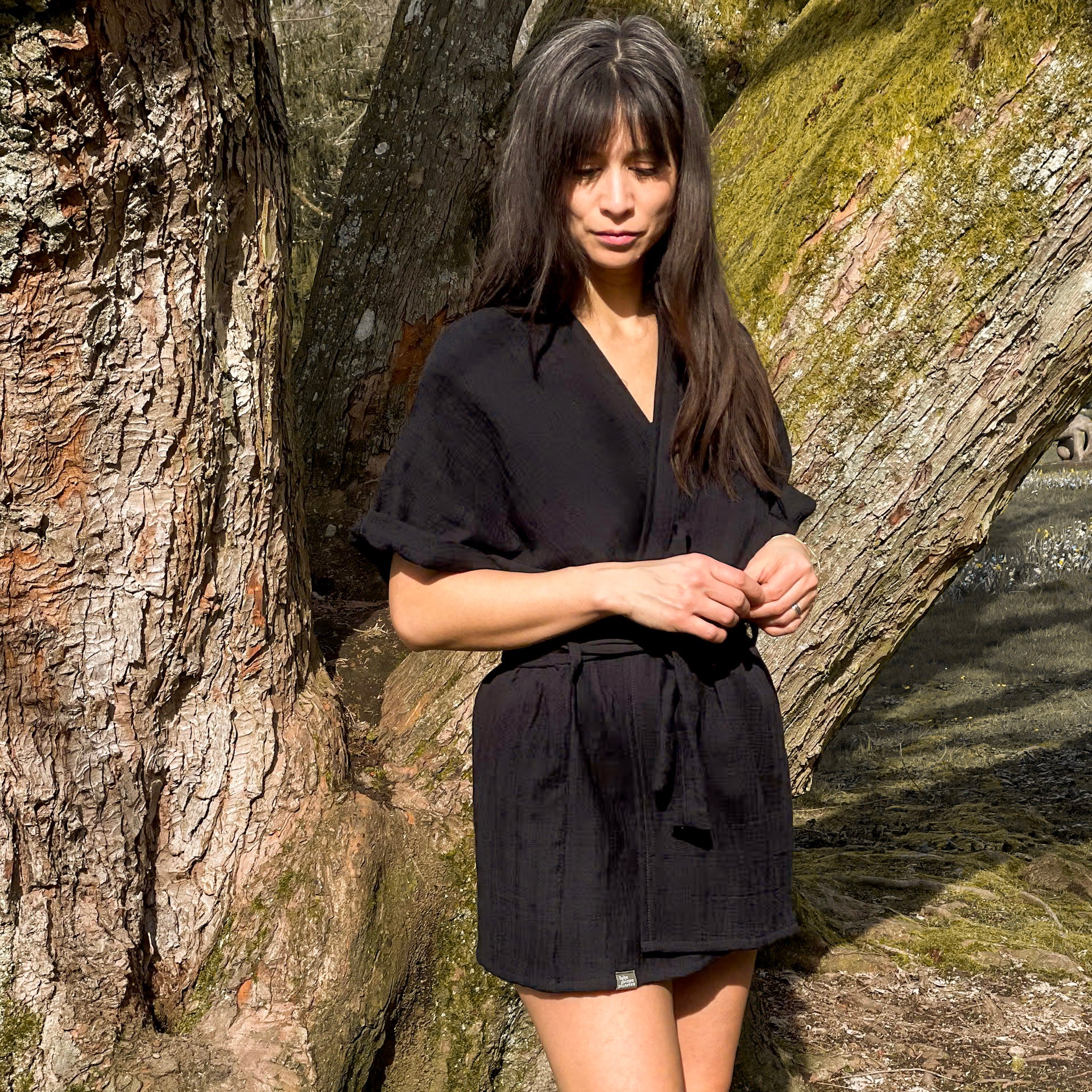 🌱 Organic Kimono Haori schwarz 🖤