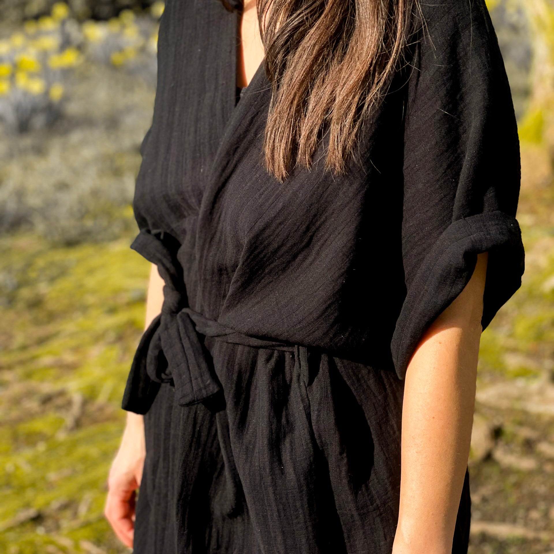 🌱 Organic Kimono Haori schwarz 🖤