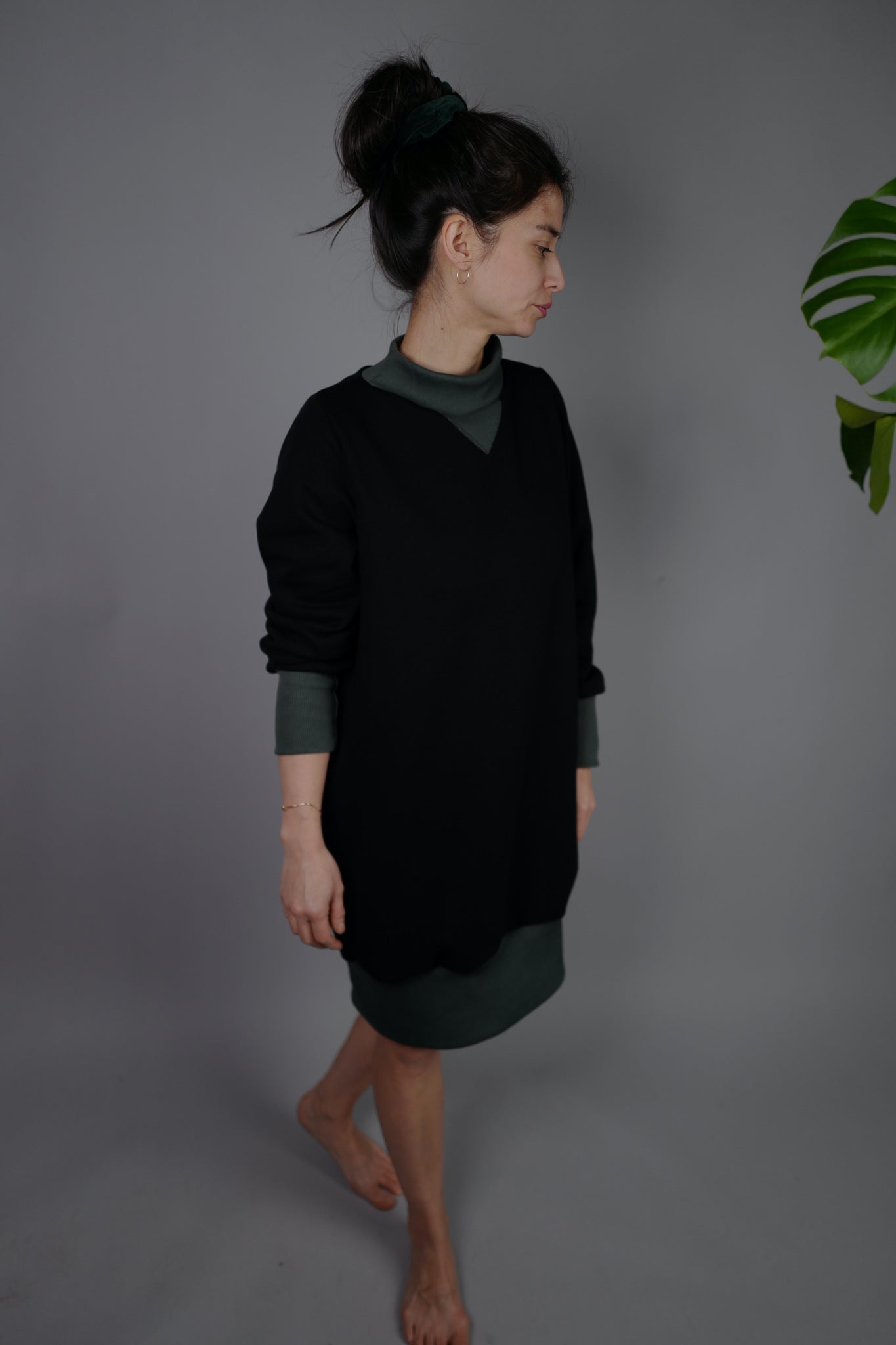 Sweat - Kleid schwarz