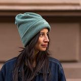 Loopeanie 2in1 Mütze & Schlauchschal | Bio-Baumwolle jade grün