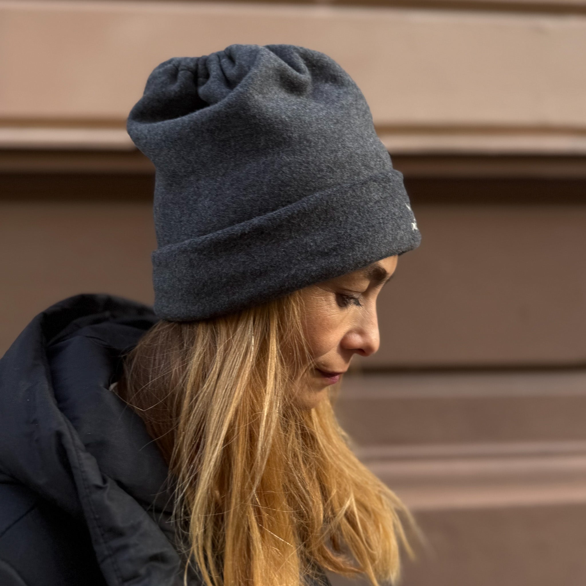 Loopeanie 2in1 Mütze & Schlauchschal | Bio-Baumwolle anthrazit