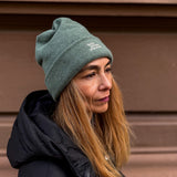 Loopeanie 2in1 Mütze & Schlauchschal | Bio-Baumwolle jade grün