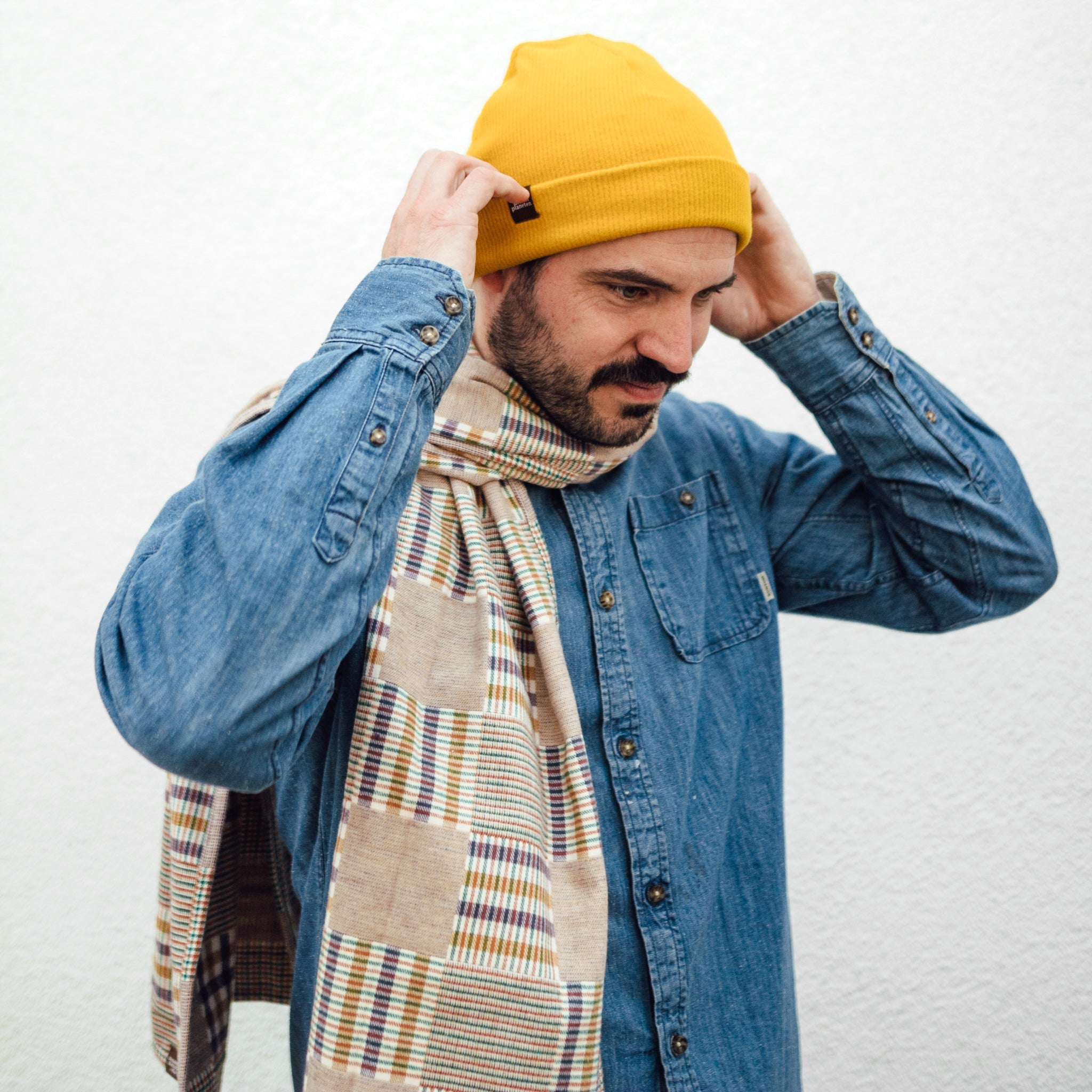 Flanell Schal I Karo bunt