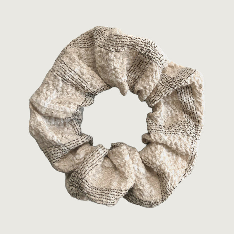 SCRUNCHY  Seersucker beige Karo