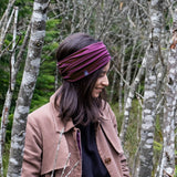 Breites Stirnband Basic aubergine