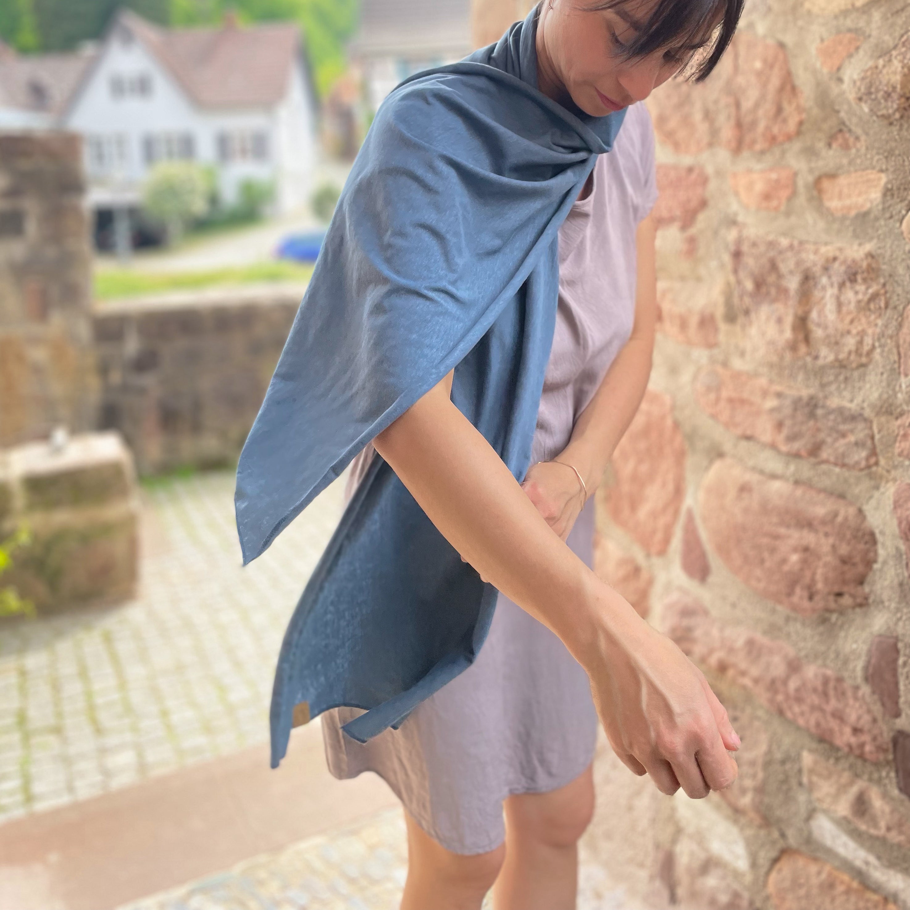 Schal Kilian I Hanfmix stone blue