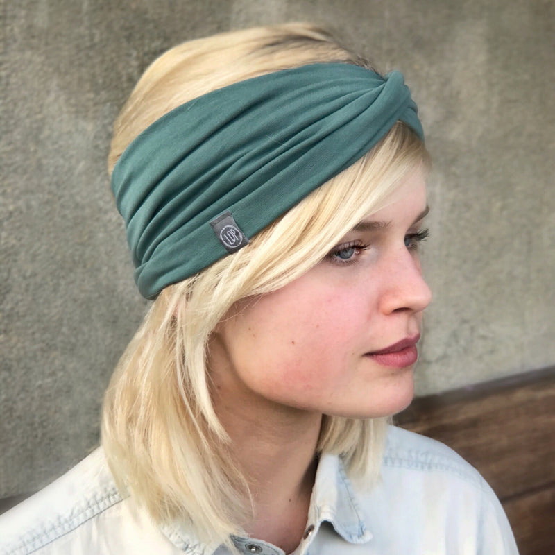 Breites Stirnband Basic / vintage green